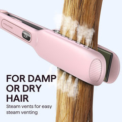 Wavytalk wide 1.75-inch flatiron ideal for long, thick hair on damp or dry hair.