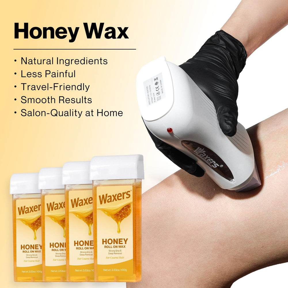 Waxers honey wax cartridge 1 showing natural formula for smooth hair removal.