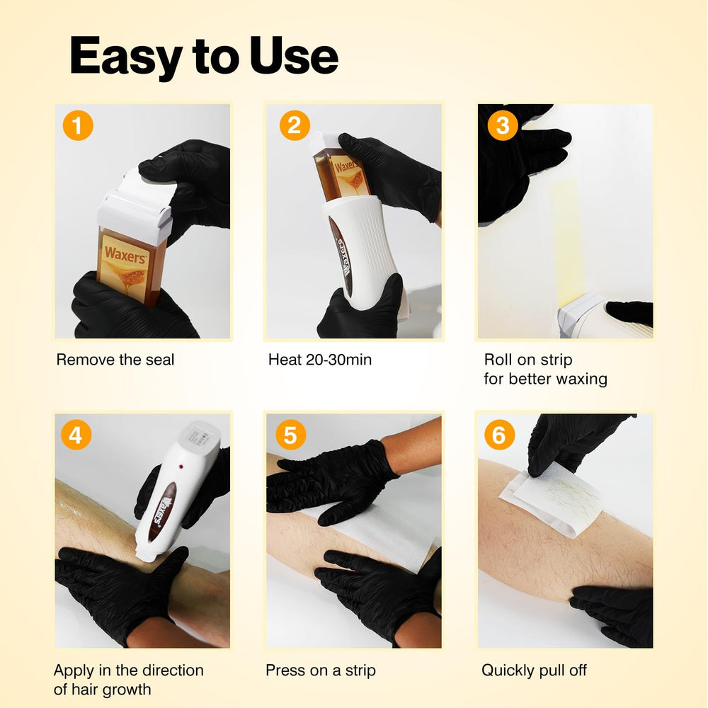 Waxers roll-on applicator demonstrates mess-free, fast coverage.
