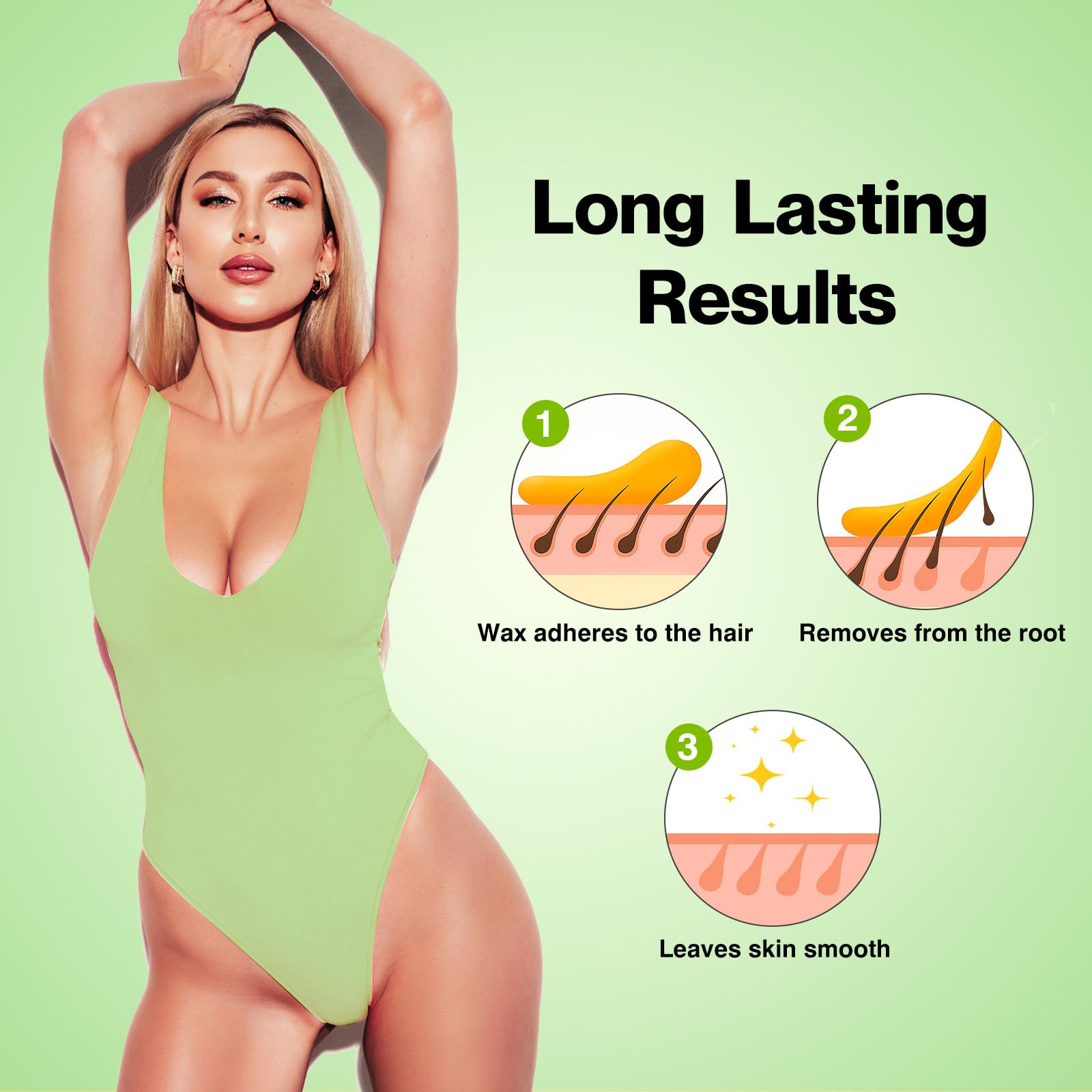 Waxers large roll-on head spreads wax evenly with less mess