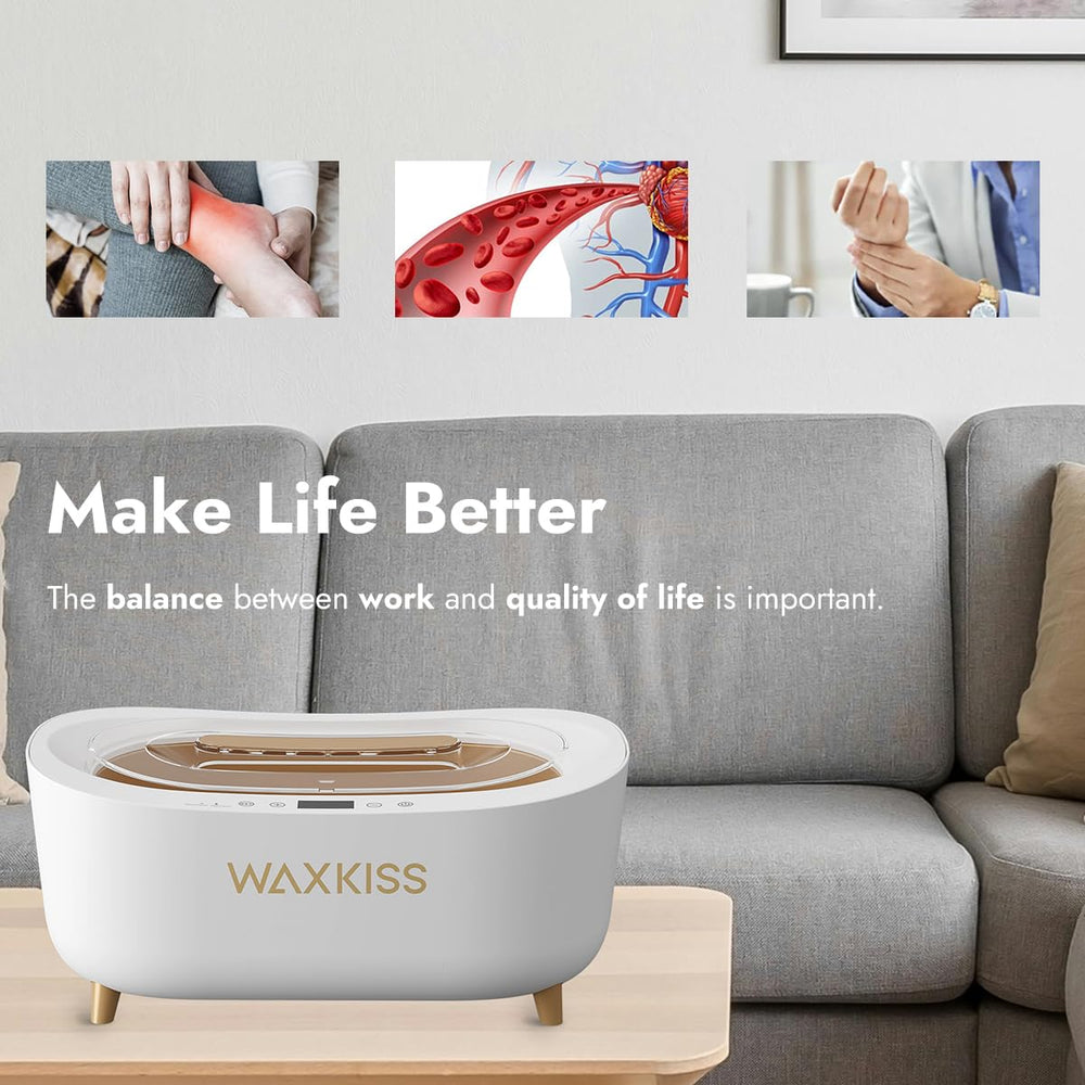 Waxkiss cotton foot covers – side view, protects feet during paraffin baths.