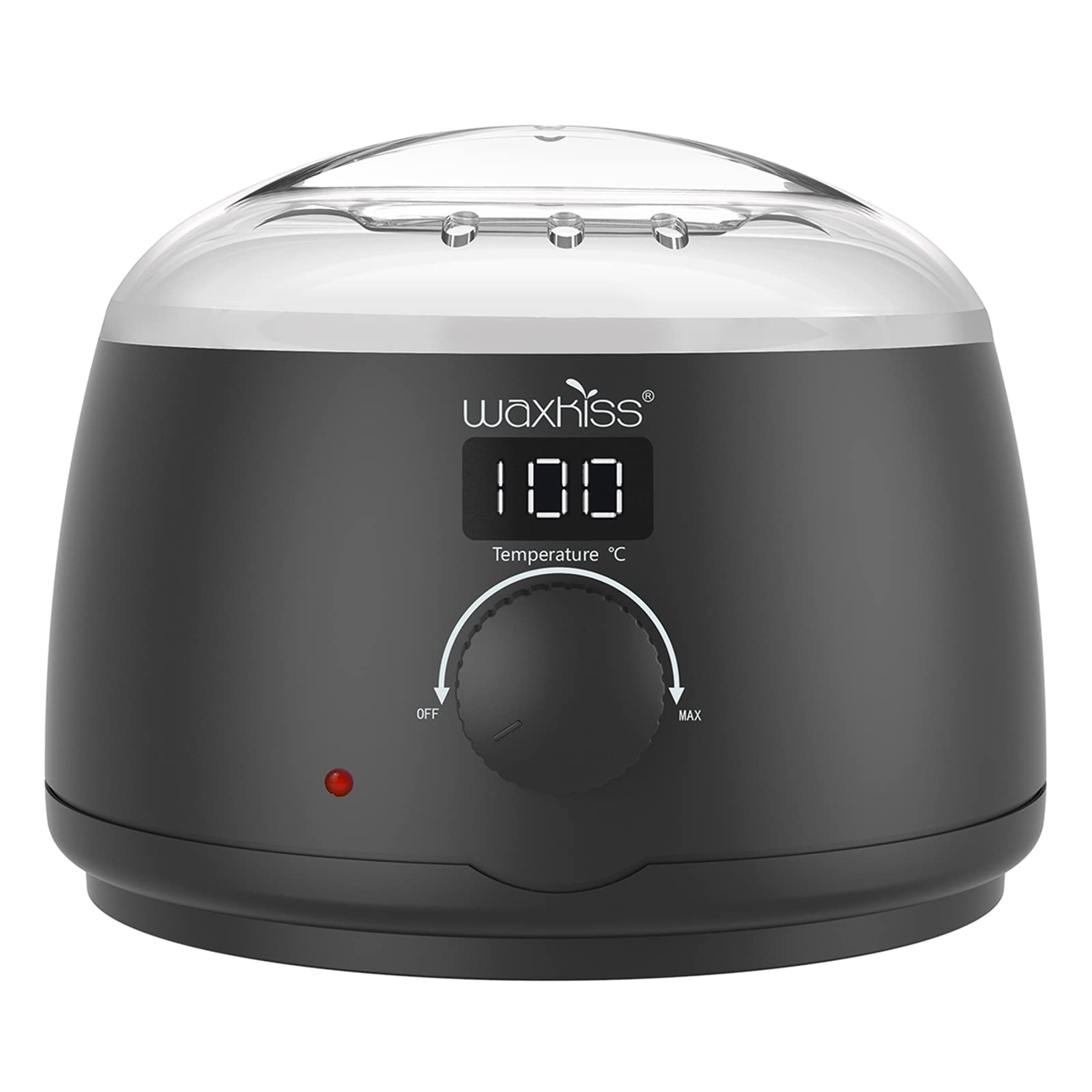waxkiss digital hair removal warmer with see-through lid and 14oz pot for precise melt monitoring