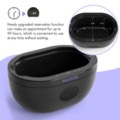 Waxkiss digital temperature display showing precise heat for comfortable use
