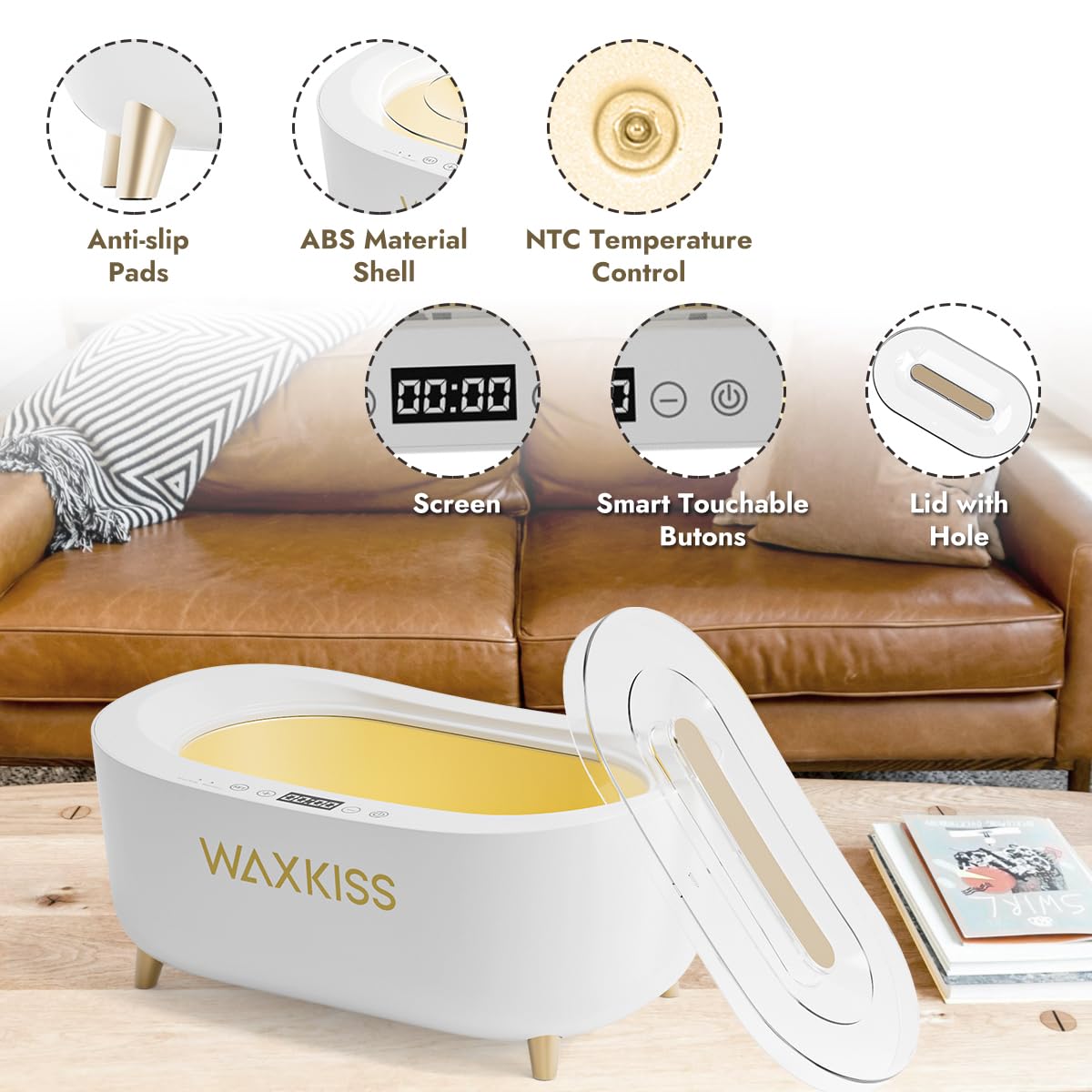 Waxkiss dual-ended brushes – angled view, precise application and cleanup.