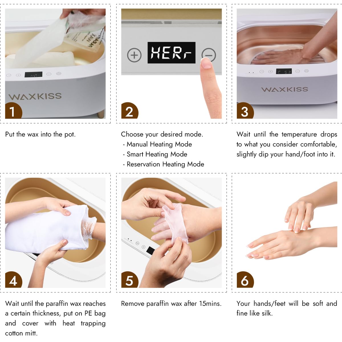 Waxkiss insulating pad – front view, supports hands and feet during sessions.