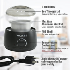 Waxkiss wax warmer with removable aluminum pot for quick cleaning