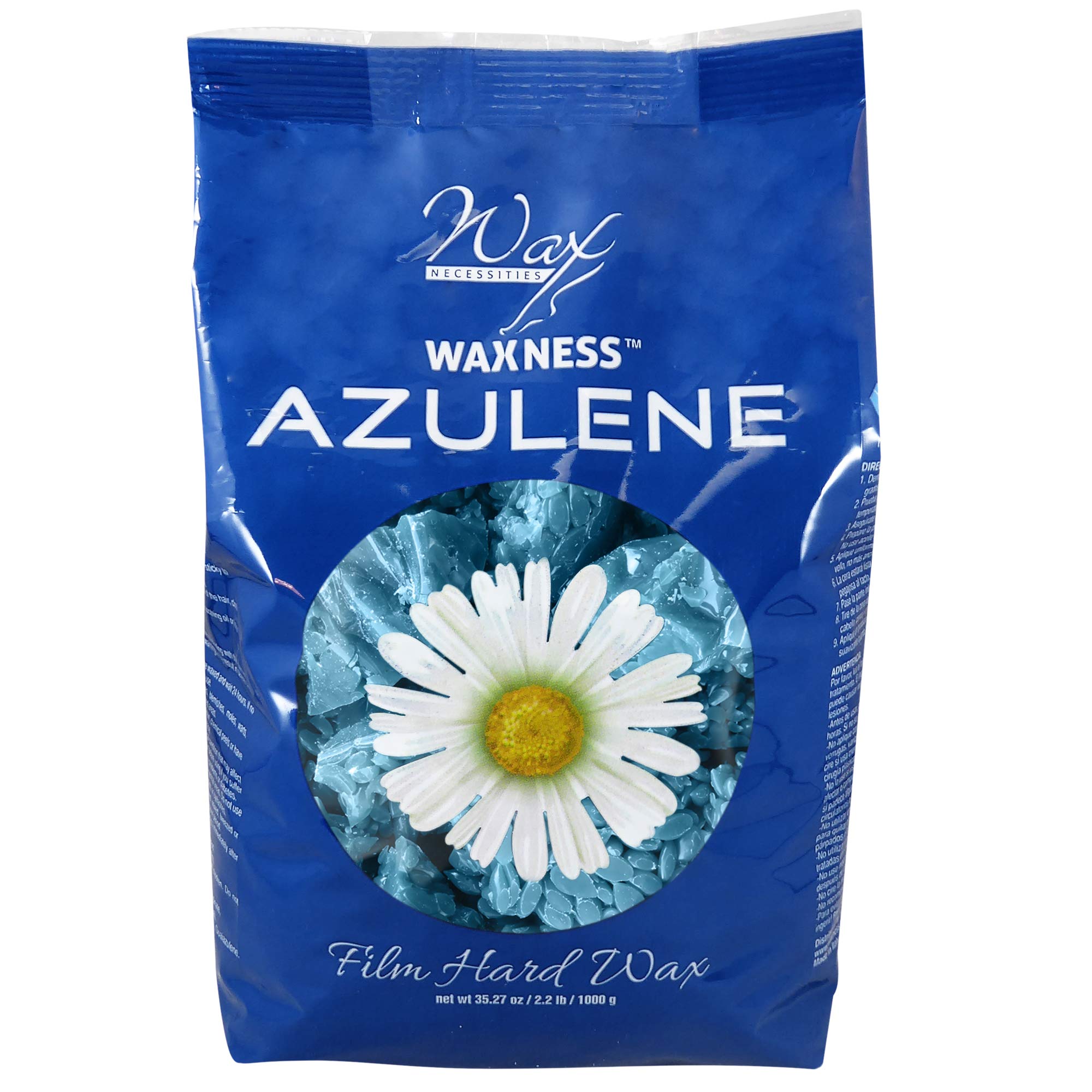 Waxness Azulene beads close-up showing calming formula for sensitive areas.