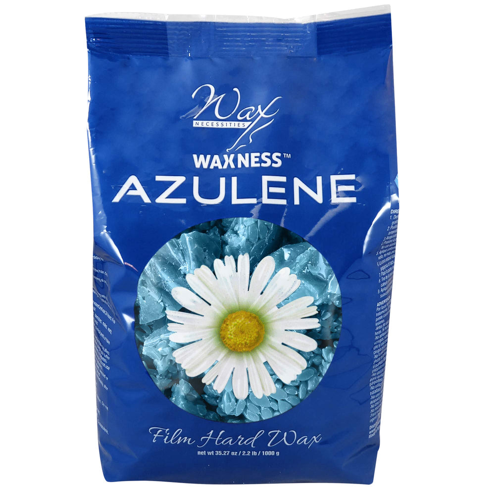 Waxness Azulene beads close-up showing calming formula for sensitive areas.