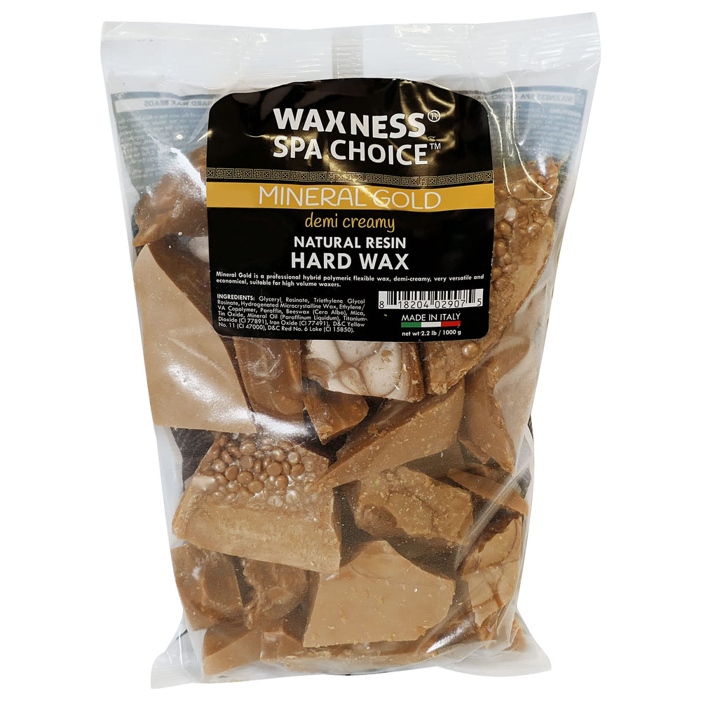Waxness Spa Choice Mineral Gold Demi Creamy Beads pour for easy application