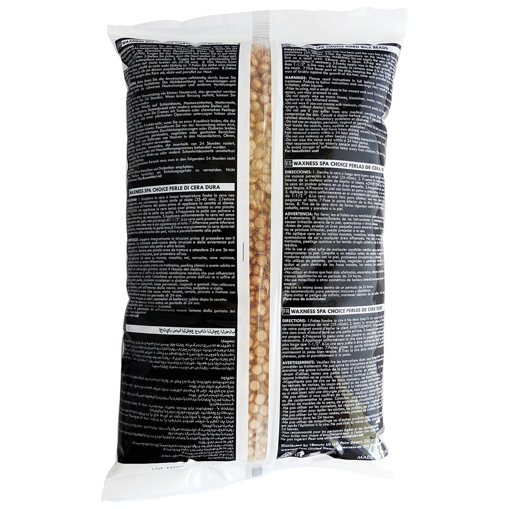 Close-up of Waxness Mineral Gold Demi Creamy Beads texture showing creamy consistency