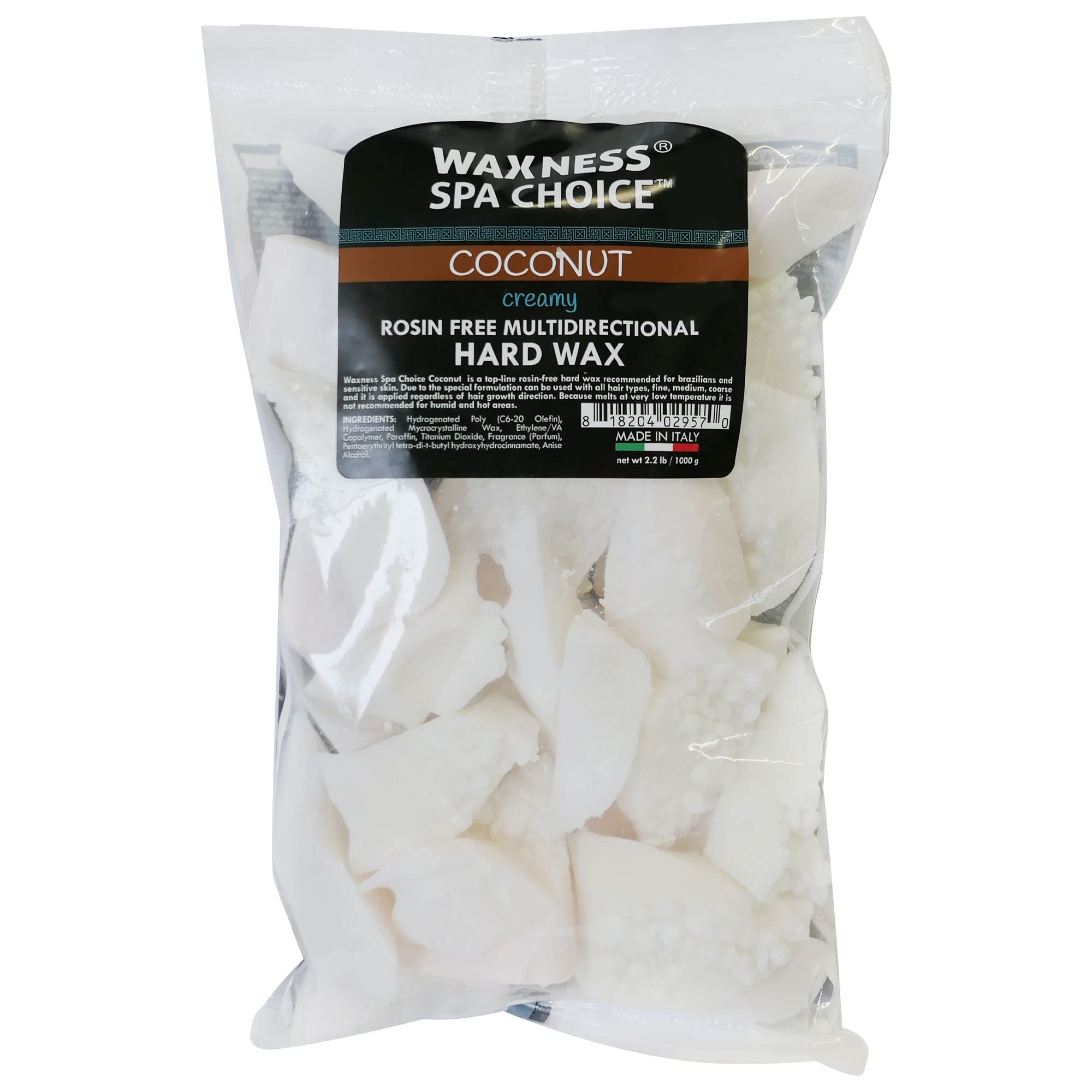 Waxness Spa Choice Rosin Free hard wax coconut creamy texture for smooth coverage