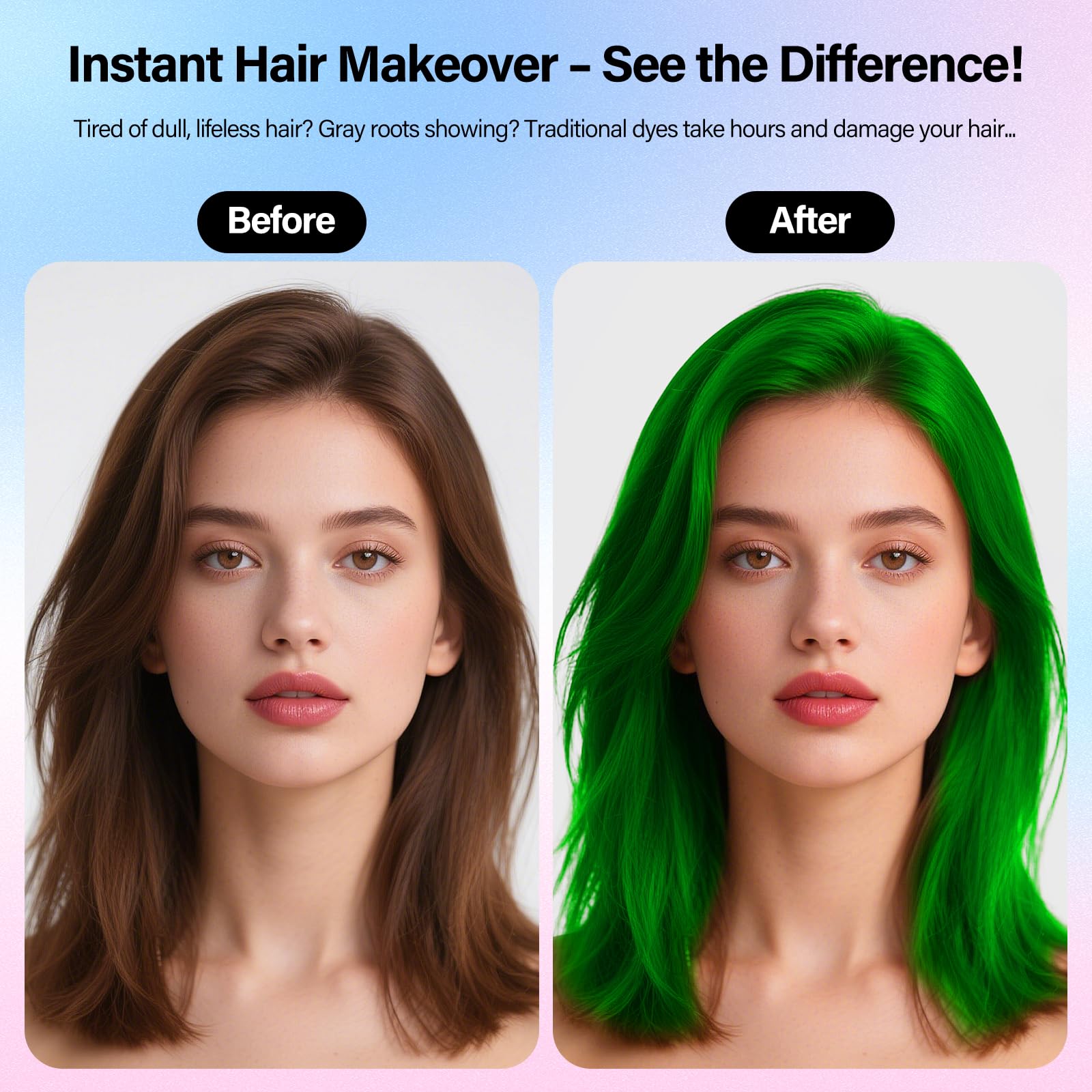 Waybesty Green Hair color for Halloween or Christmas party look.