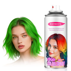 Waybesty Green Hair Spray bottle front view for temporary, washout color.
