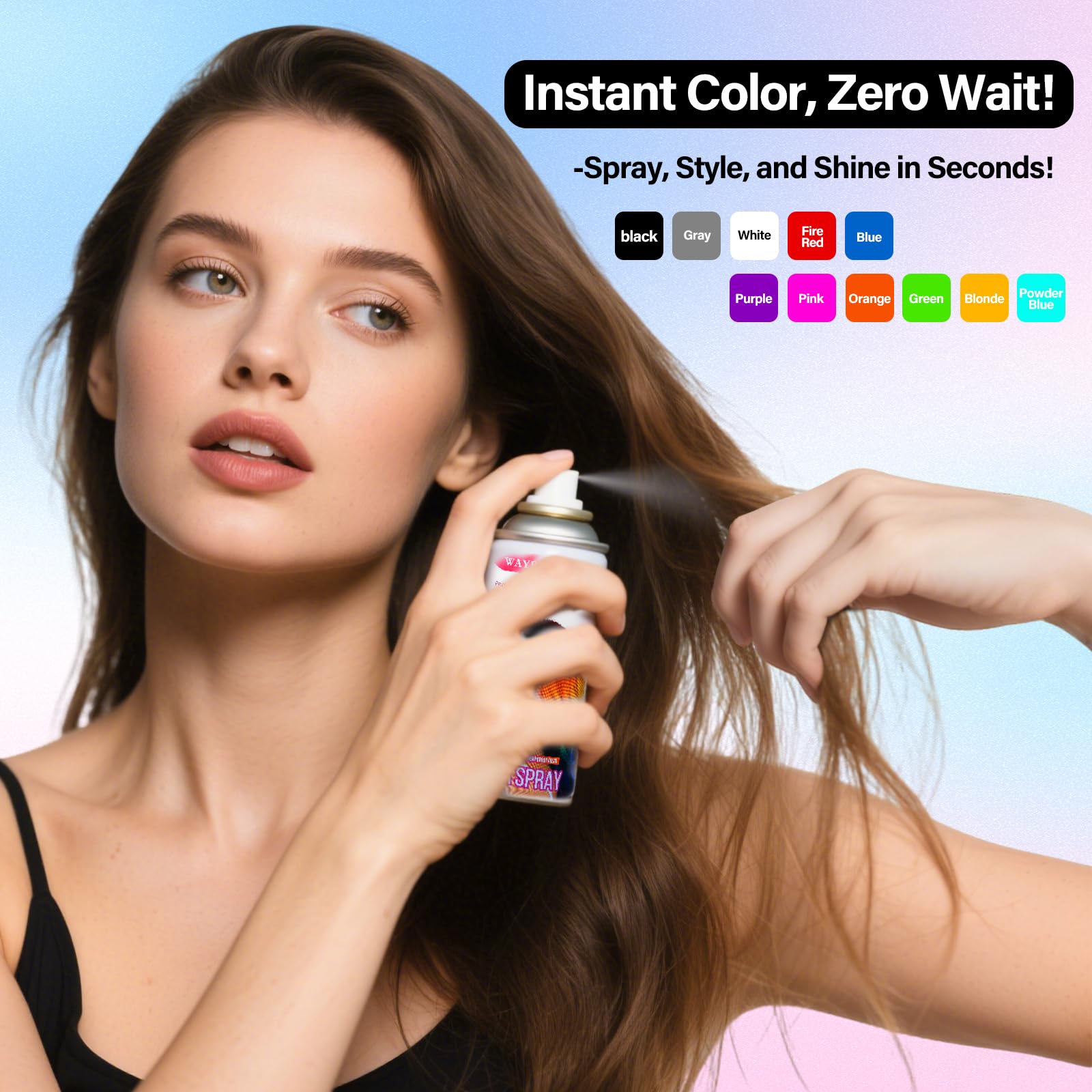 Waybesty Grey hair spray rinses out easily with shampoo