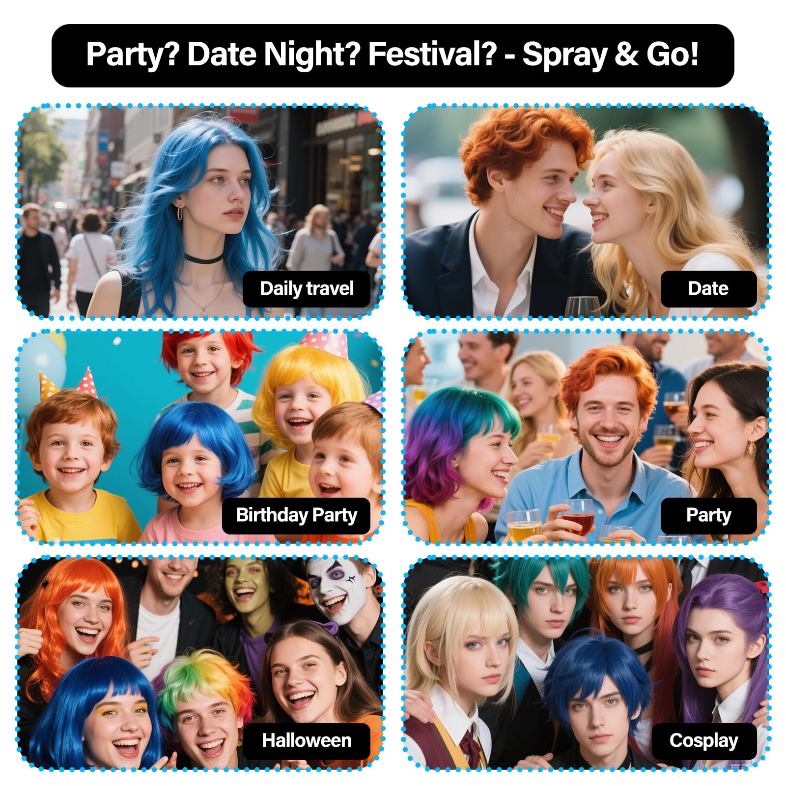 Waybesty Grey hair spray provides UV glow for creative Halloween looks
