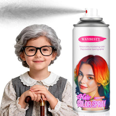 Waybesty Grey hair spray silver application adds bold color for cosplay and parties