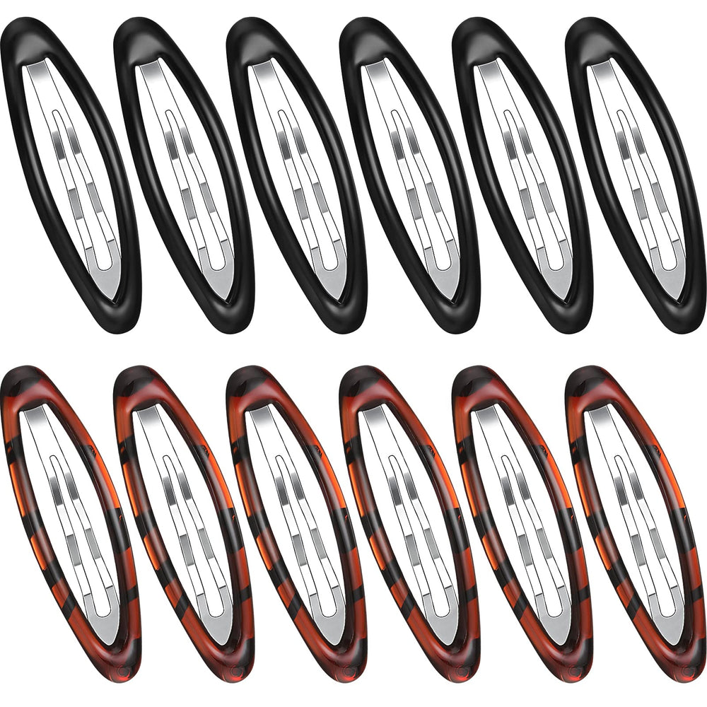 Waydress 12pc hair clip set closeup highlighting durable metal snap clips for daily styling
