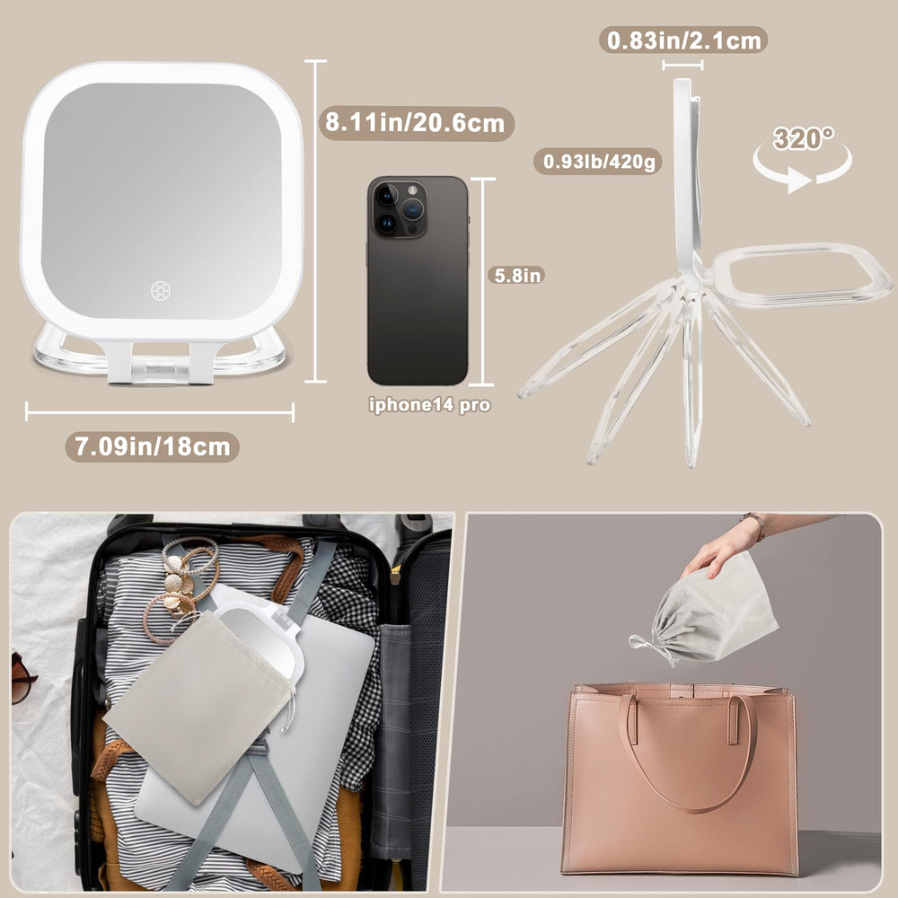 Wayleeos double-sided 1x/10x magnifying mirror provides versatile makeup views.