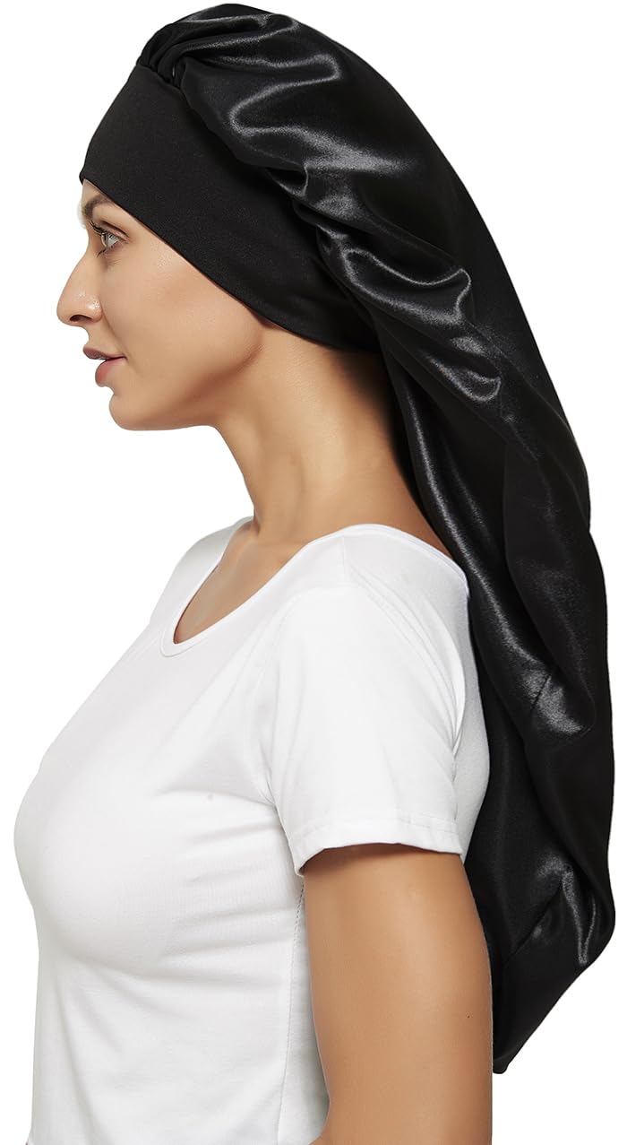 Wbfwbb overnight satin cap rests comfortably on pillow, perfect for sleeping.