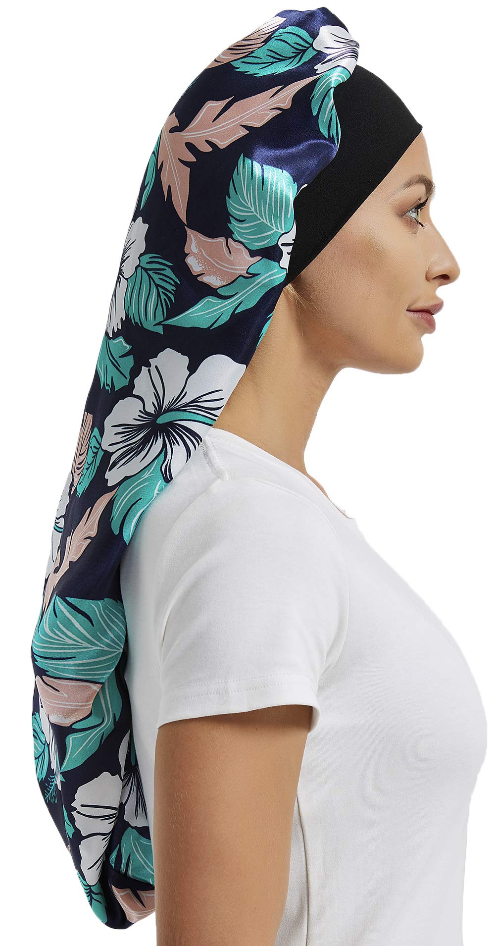 Wbfwbb long satin bonnet designed for braids and long hair.
