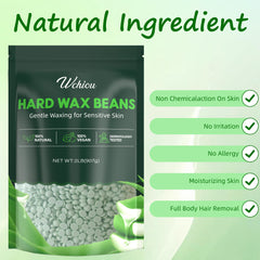 Wchiou wax beads close-up shows aloe vera formula for soothing waxing.