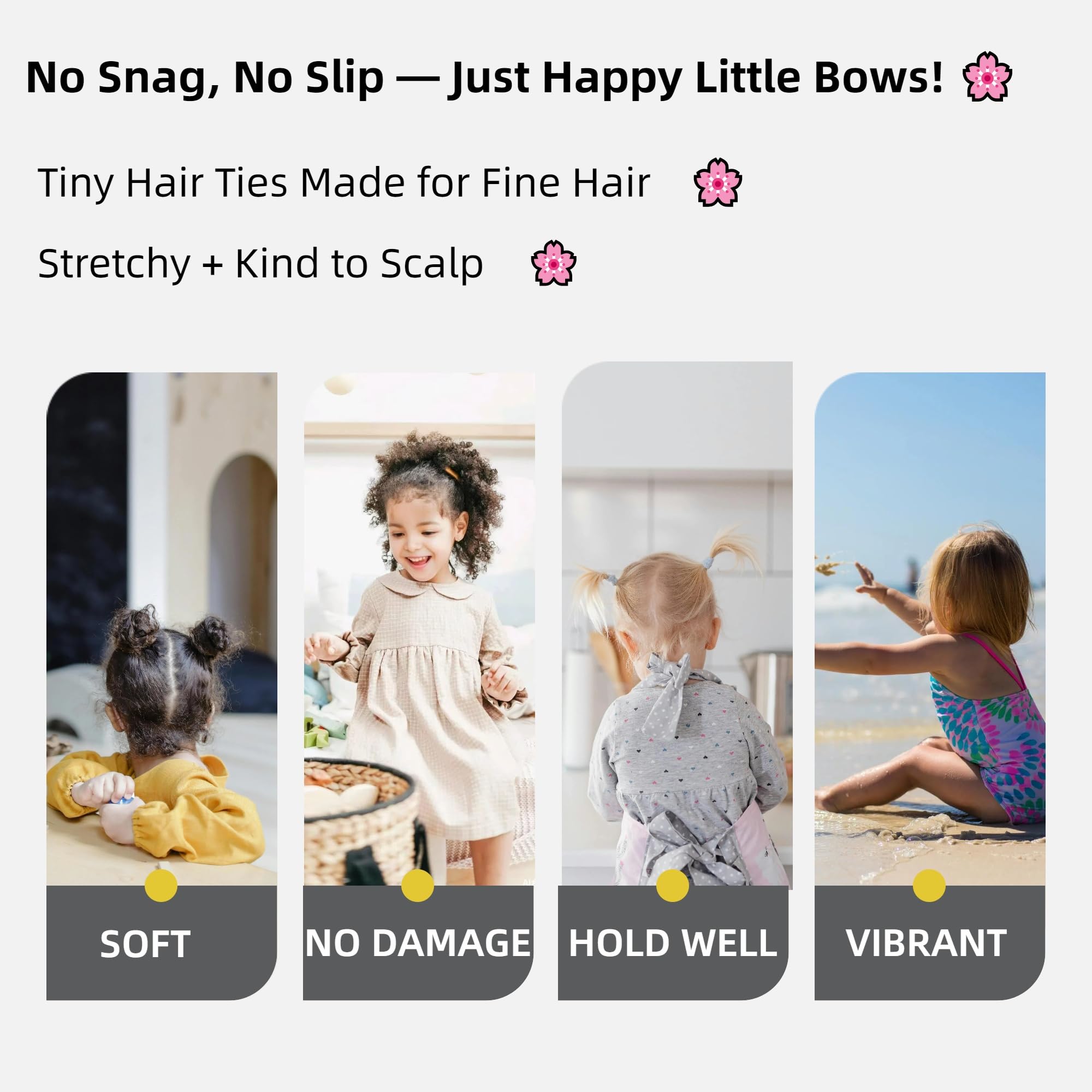 WDGROW mini scrunchies colorful: secure, comfortable stretch for kids.