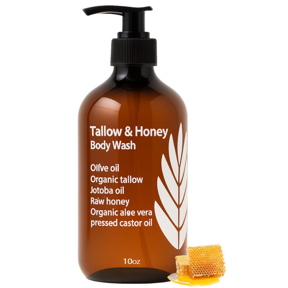 WDVNEX Tallow and Honey Body Wash bottle showing a hydrating cleanse for daily skin care