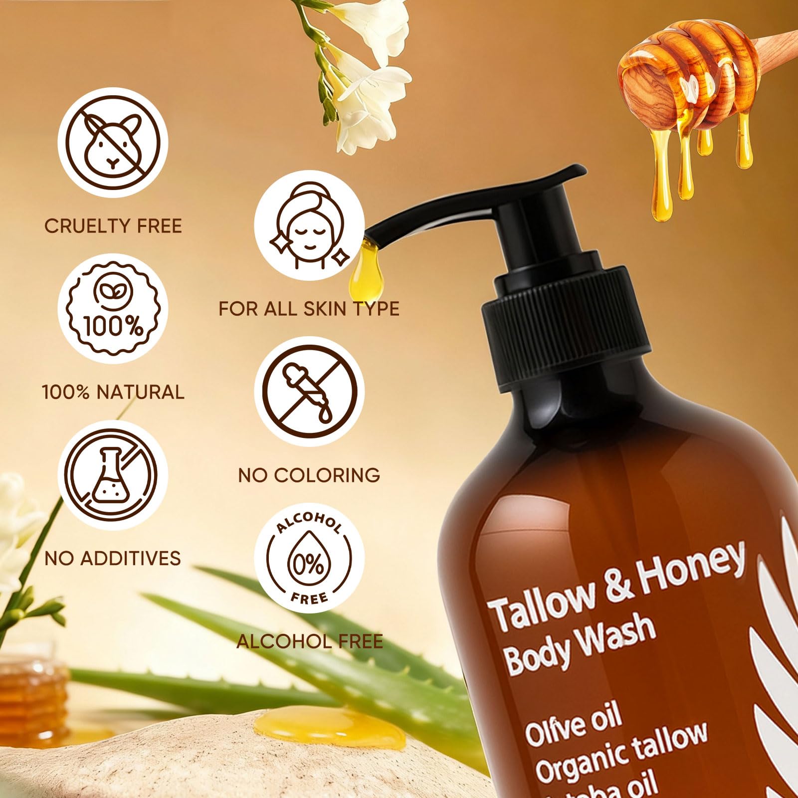 WDVNEX 10oz bottle with eco-friendly packaging for the body wash