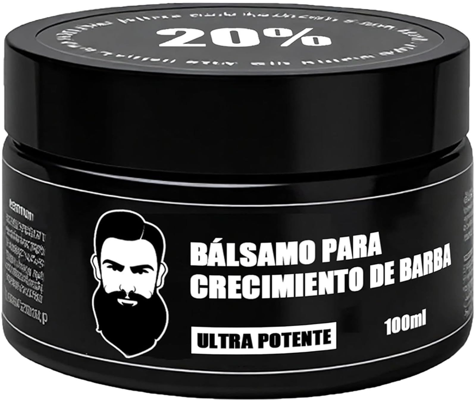 Wdvpue beard growth balm jar closeup showing fast-absorbing, non-greasy formula for daily grooming.