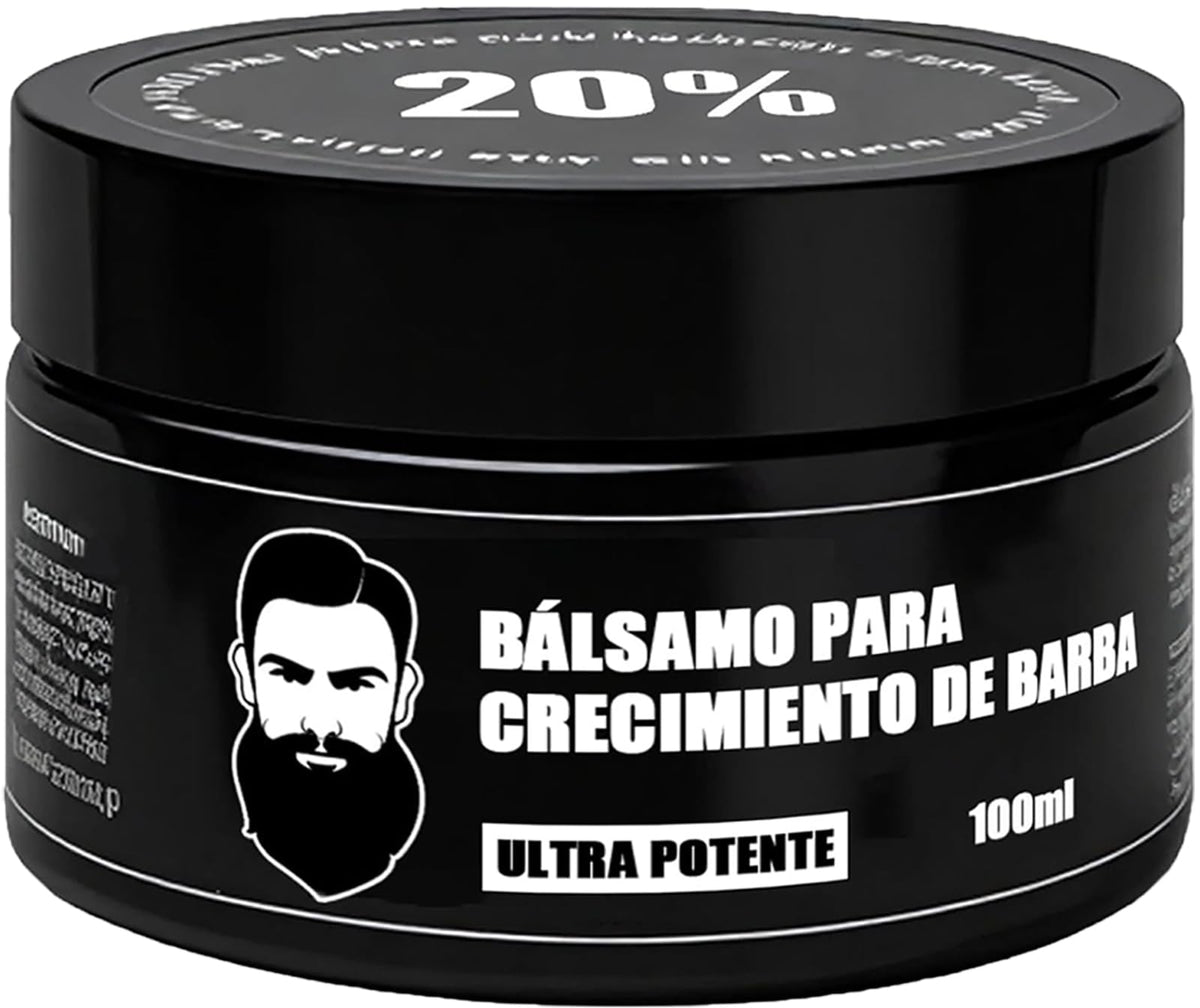 Wdvpue beard growth balm jar closeup showing fast-absorbing, non-greasy formula for daily grooming.