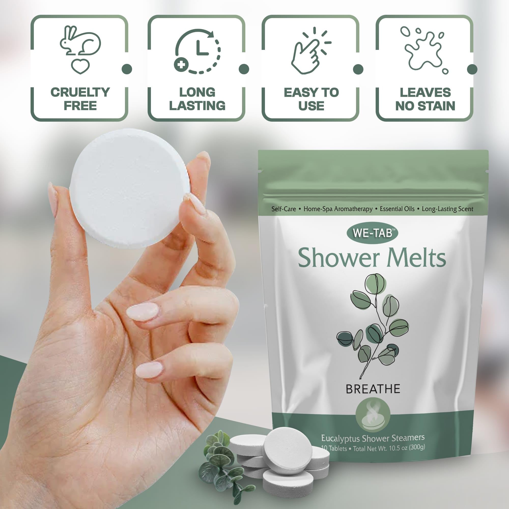 Vapor de eucalipto de We-Tab mejora la sensación de frescura.