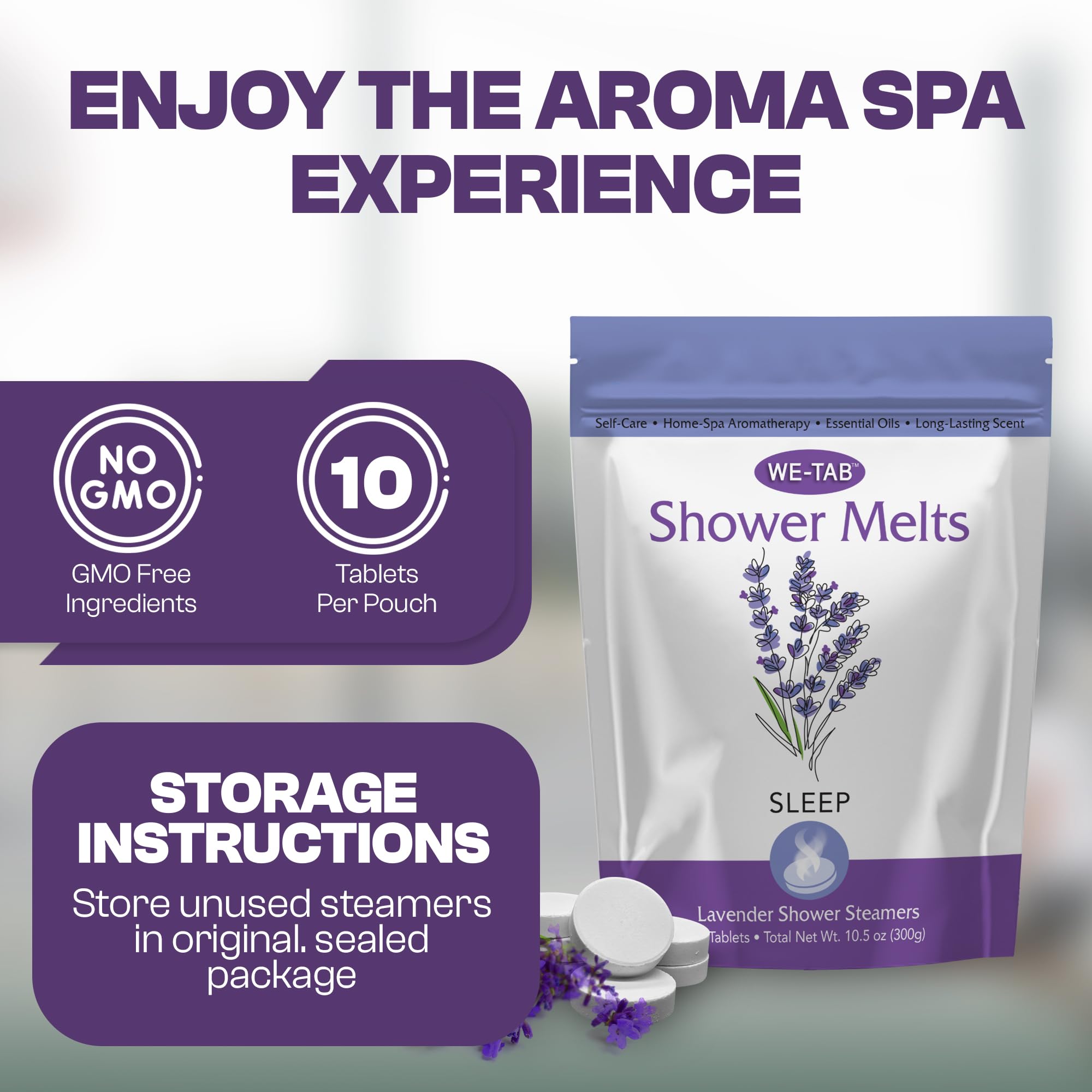 We-Tab pastillas para ducha sin residuos ni manchas.