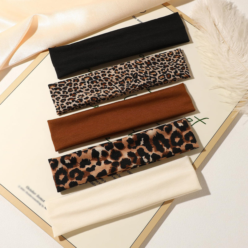 Weazppre banda para la cabeza estampado animal leopard, añade estilo cómodo todo el día.