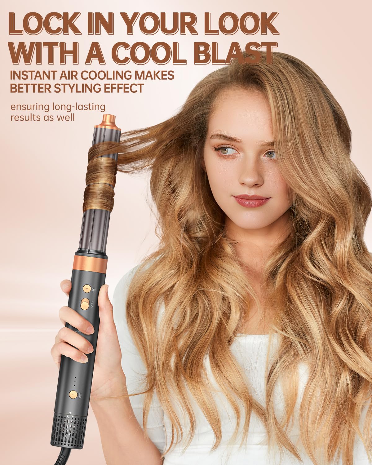 WeBeauty automatic-wrap curl barrel creates natural curls with minimal effort