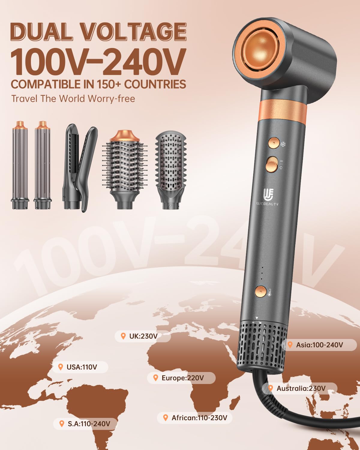 WeBeauty ceramic coating provides even heat and frizz control for shine