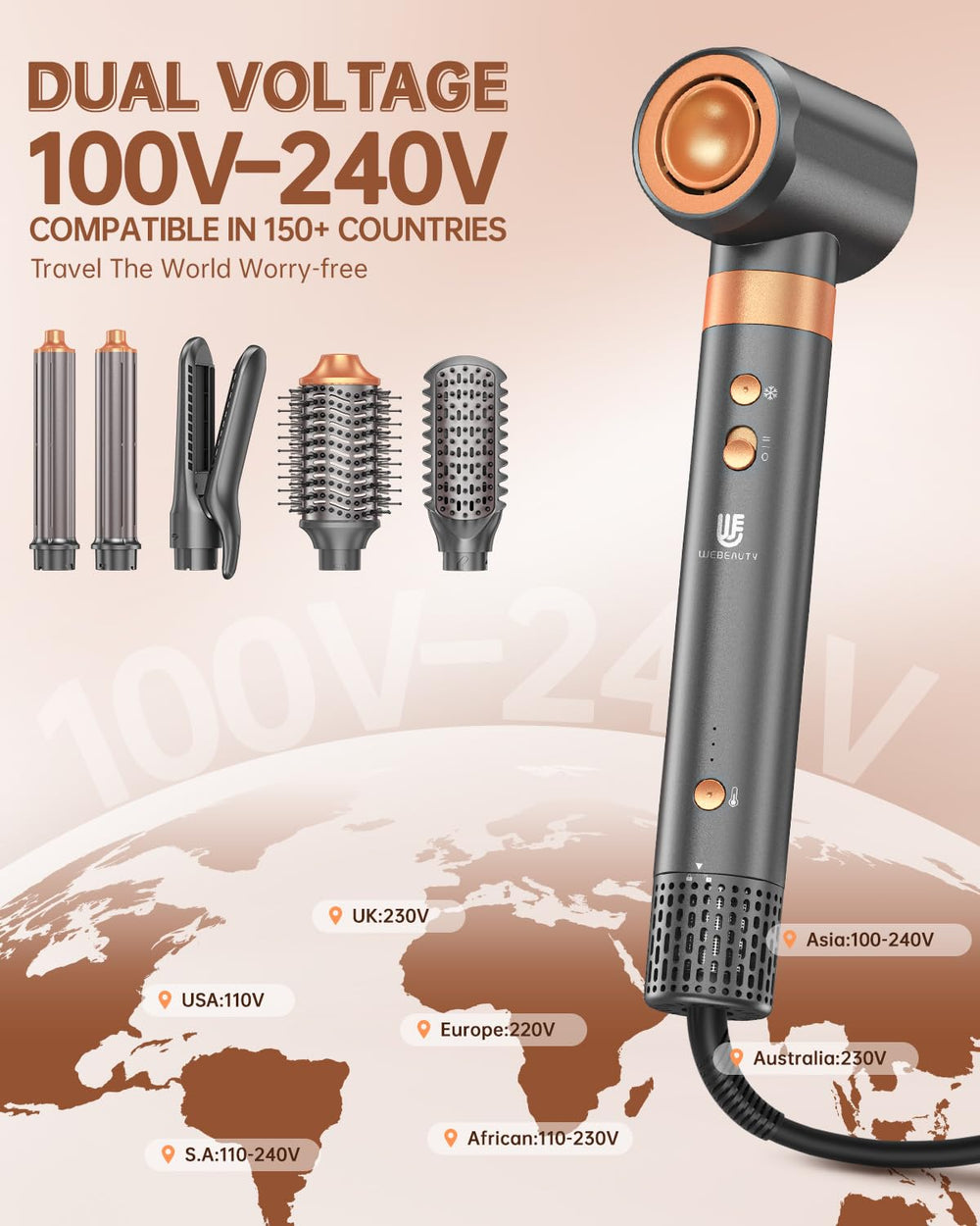 WeBeauty ceramic coating provides even heat and frizz control for shine