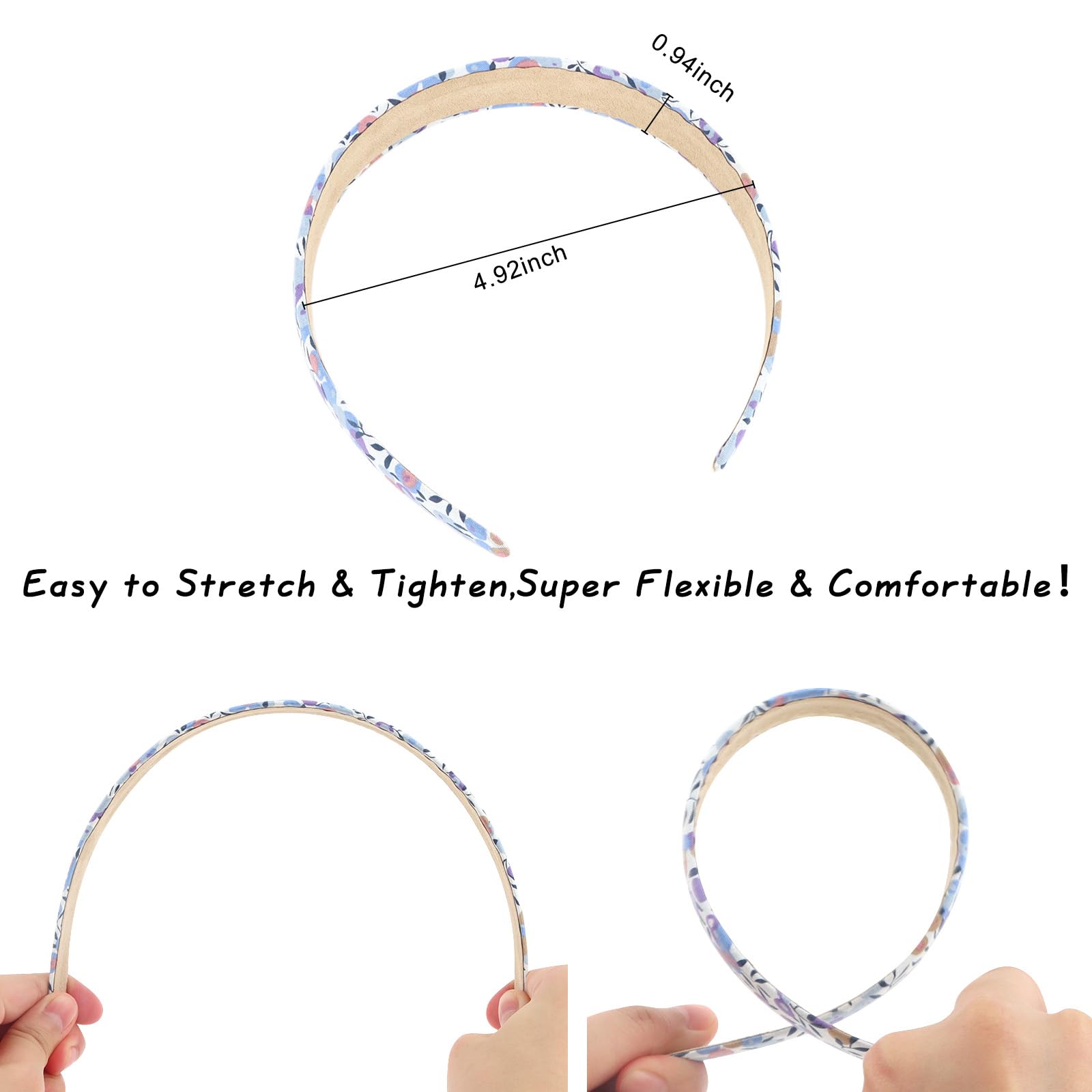 Diademas Wecoe con ajuste flexible para diferentes tamaños.