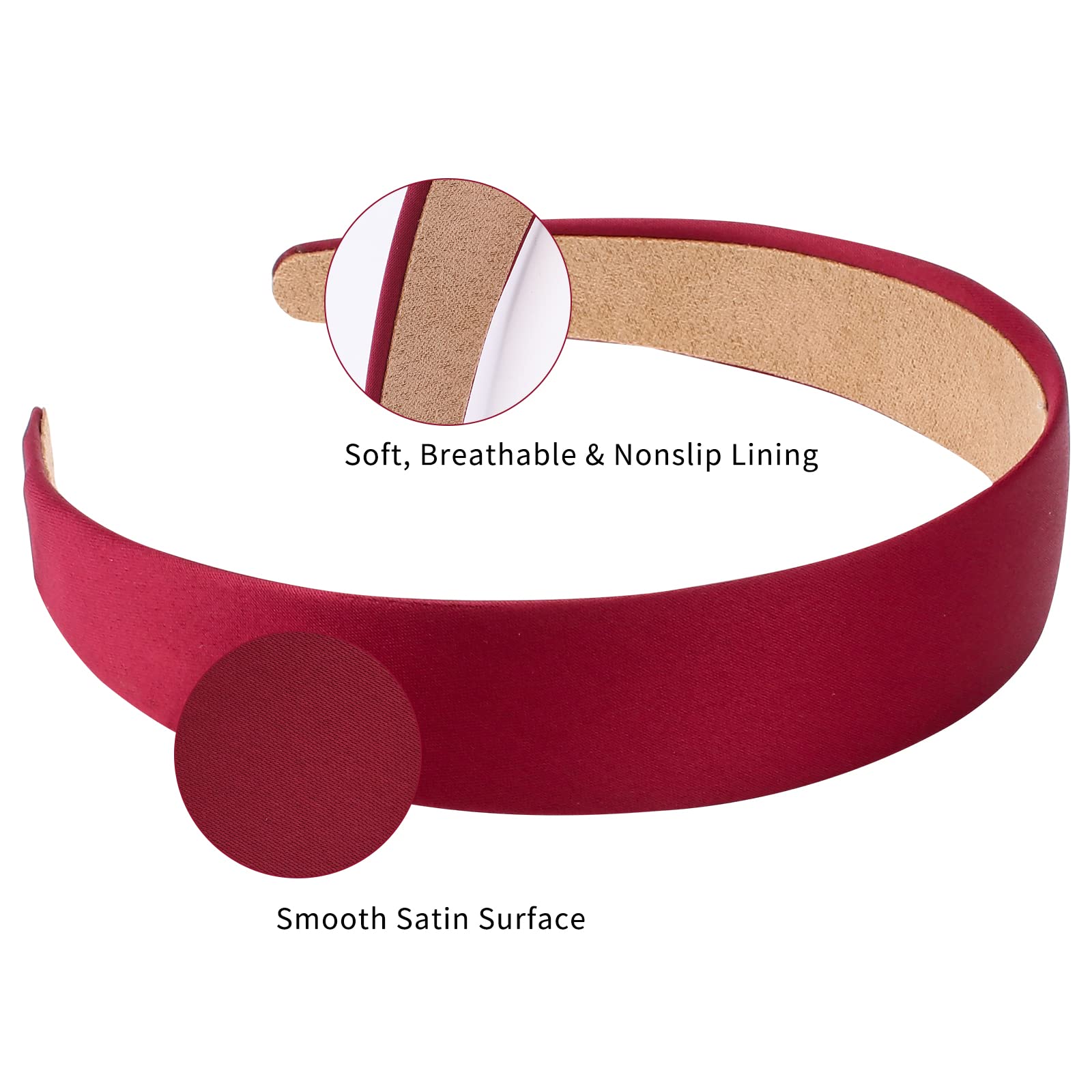 Wecoe satin headband in black adds an elegant accent for casual or formal wear.