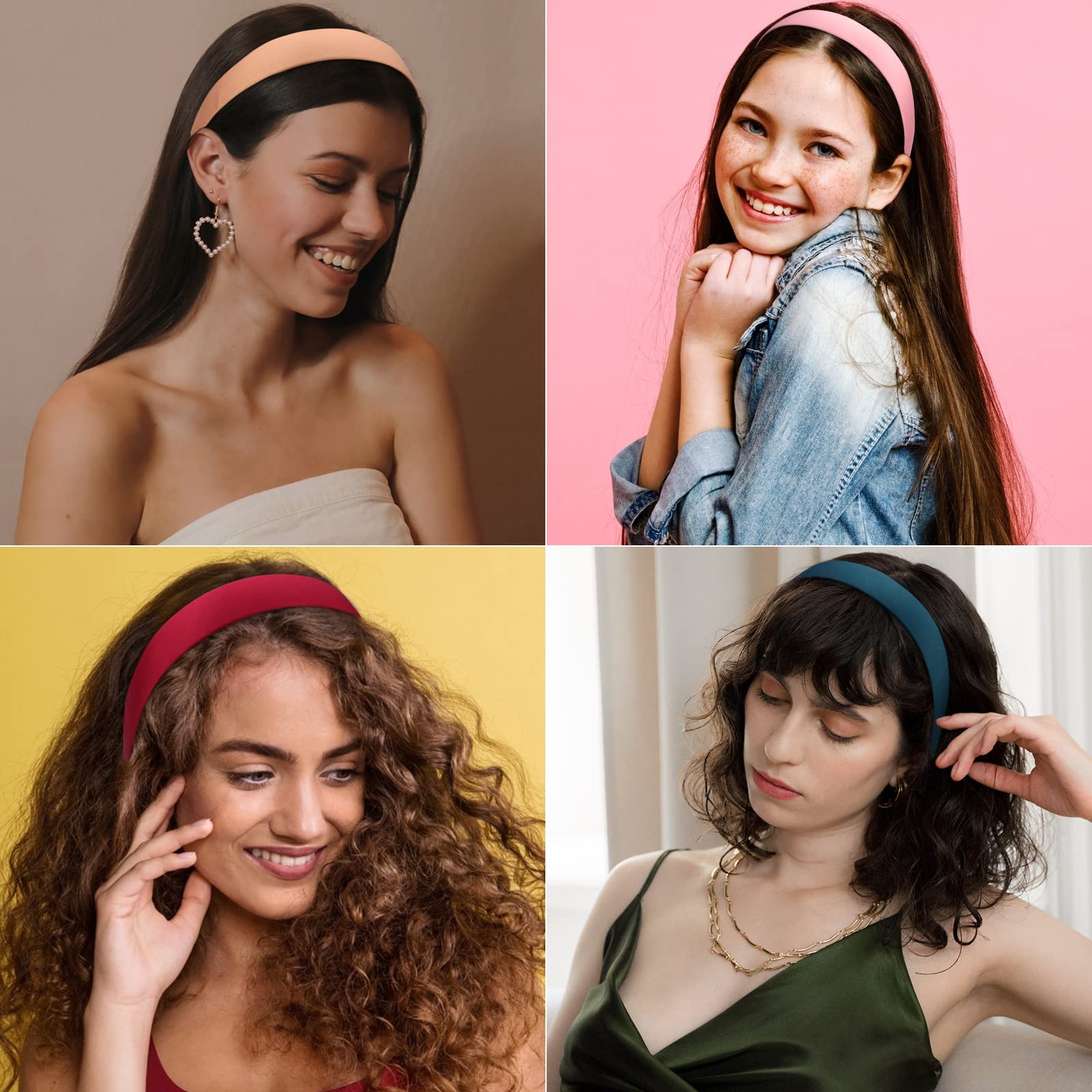 Wecoe satin headband in purple offers secure fit and vibrant styling.