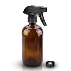 Wedama amber glass spray bottle front view, 16 oz, ideal for cleaning solutions and essential oils.