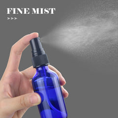 Wedama mini spray bottles blue cap closeup; secure cap for mess-free carry