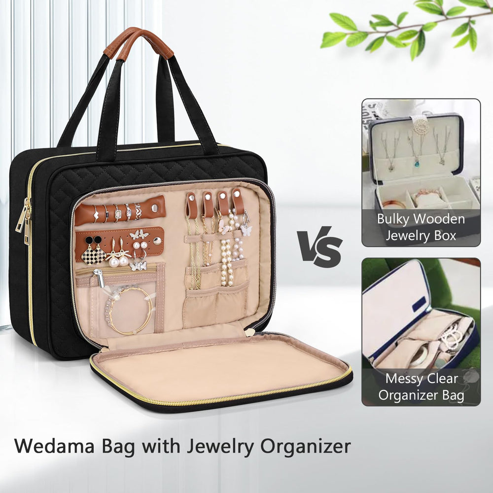 Wedama toiletry bag hanging hook for easy access in hotel bathrooms