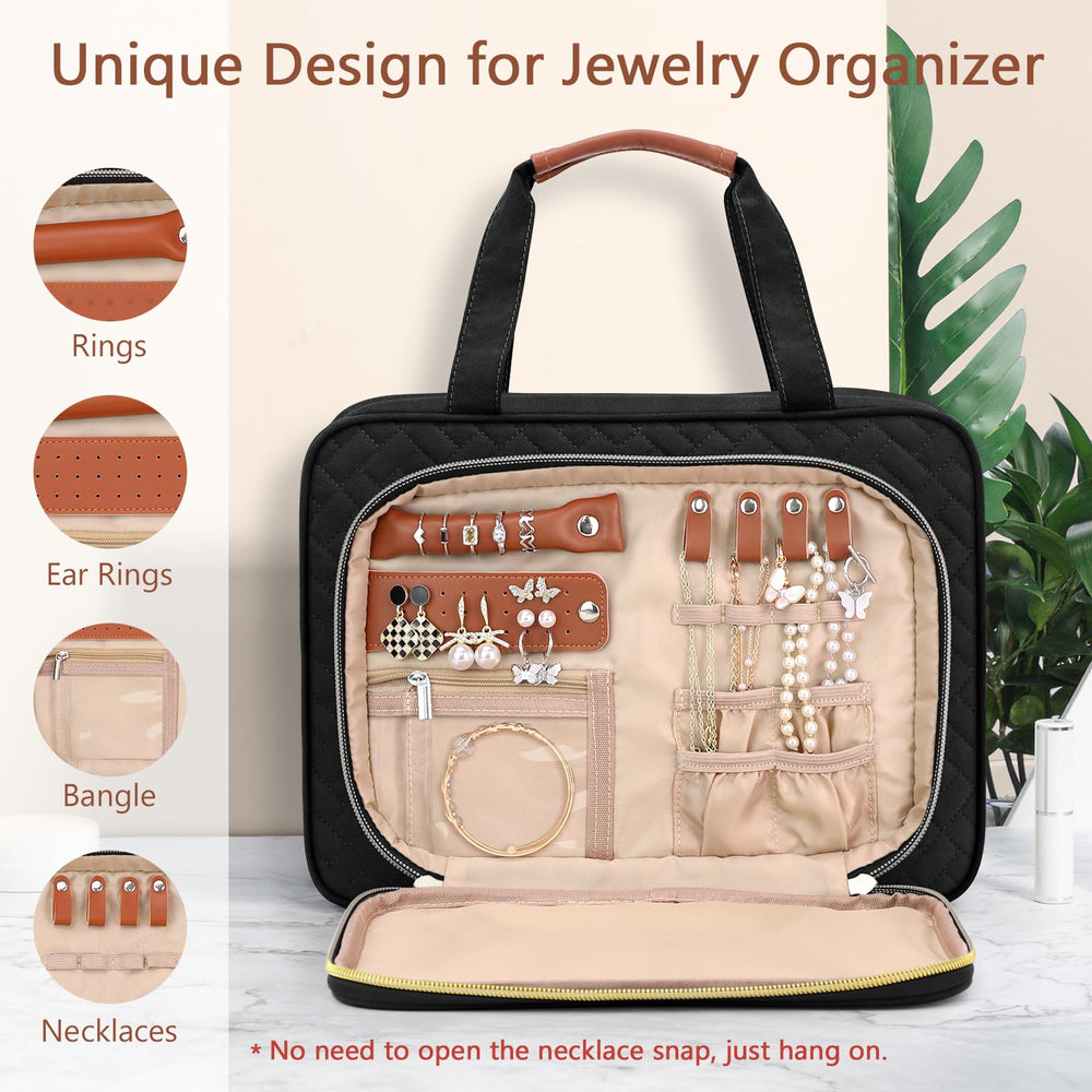Wedama toiletry bag open layout showing compartments and storage