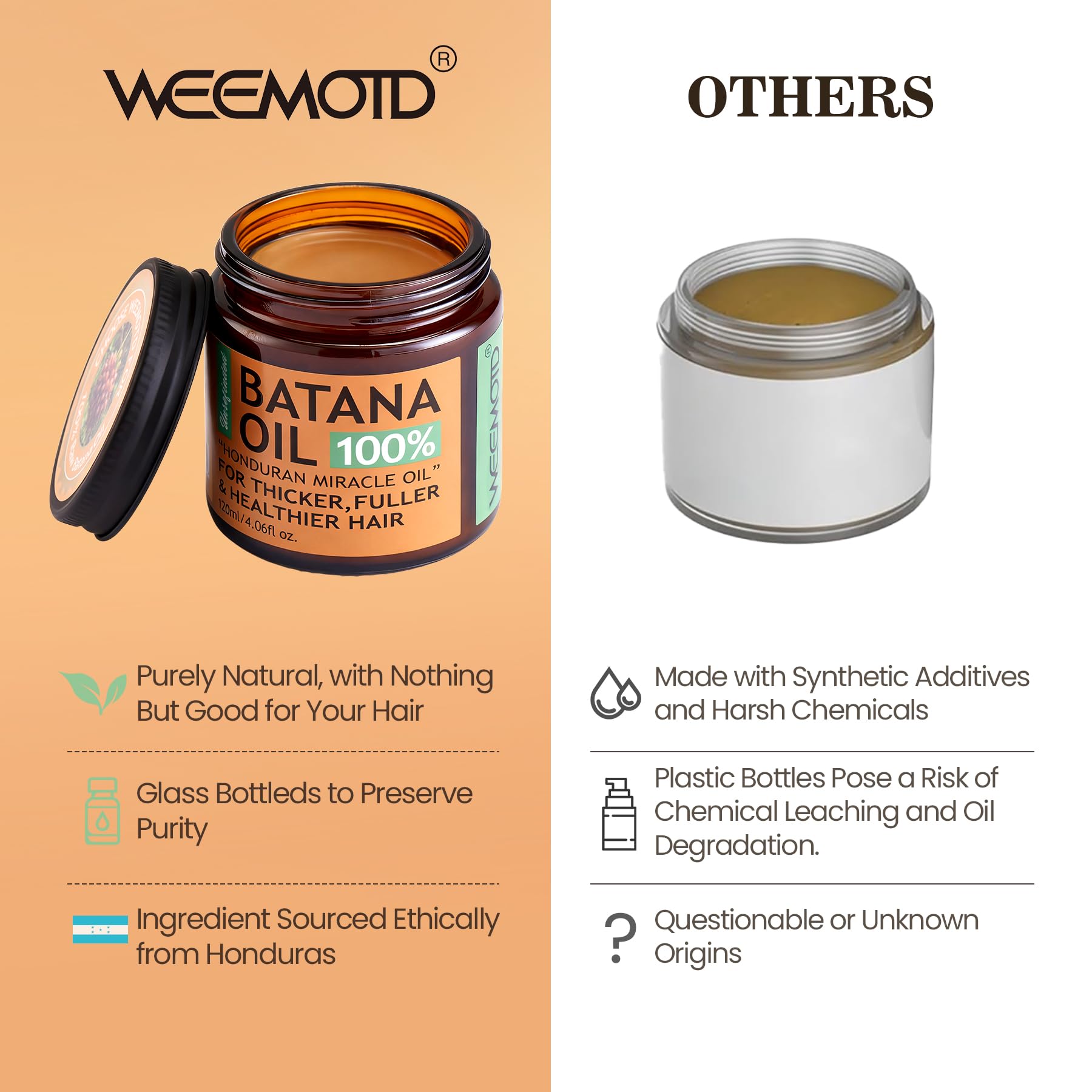 WEEMOTD Batana oil from Honduras origin label