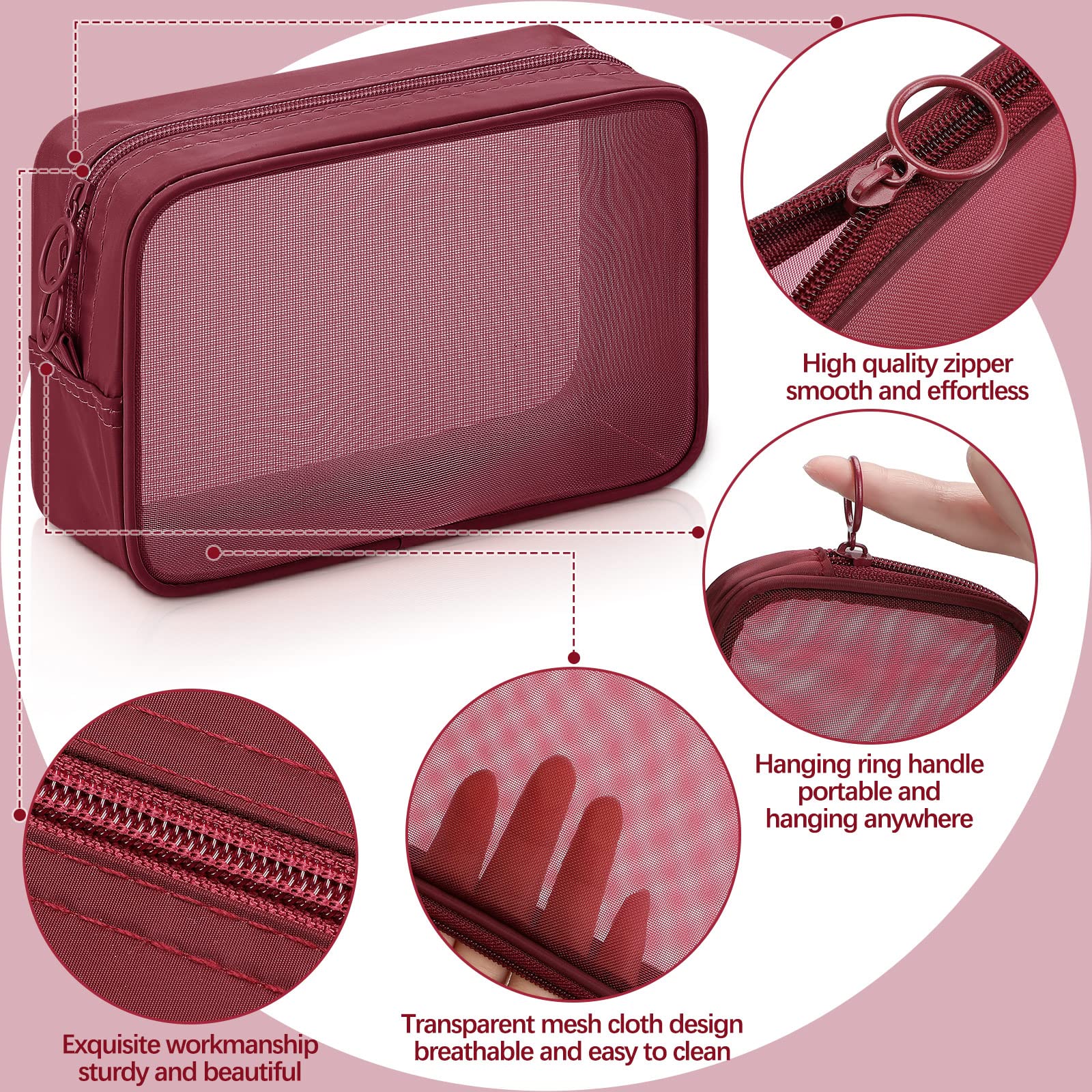 Weewooday compact 11.5 cm square bag for cosmetics and stationery