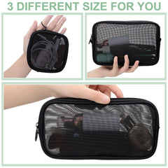 Weewooday large mesh makeup bag shows ample space for cosmetics