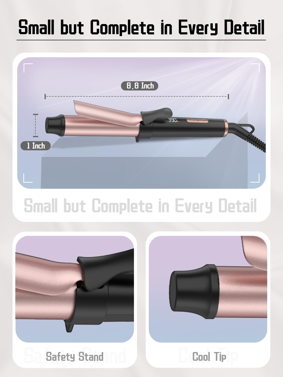 WEEYUM curling iron with 360-degree rotating cord for flexible use