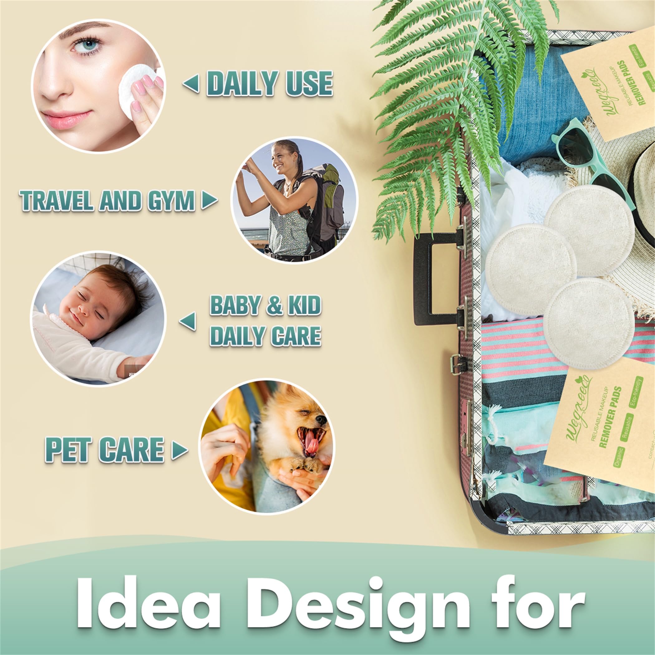 Wegreeco reusable pads replace disposables, reducing waste in daily routines