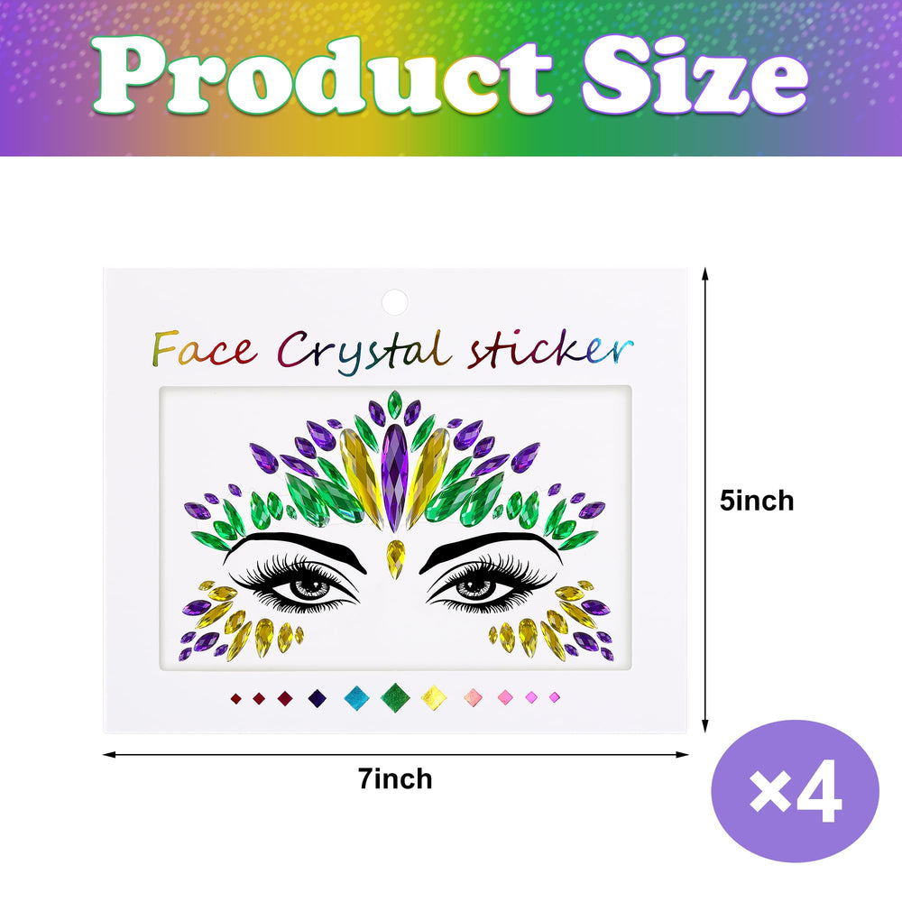 Joyas faciales 3D Wehhbtye, brillo duradero para fiestas y cosplay.