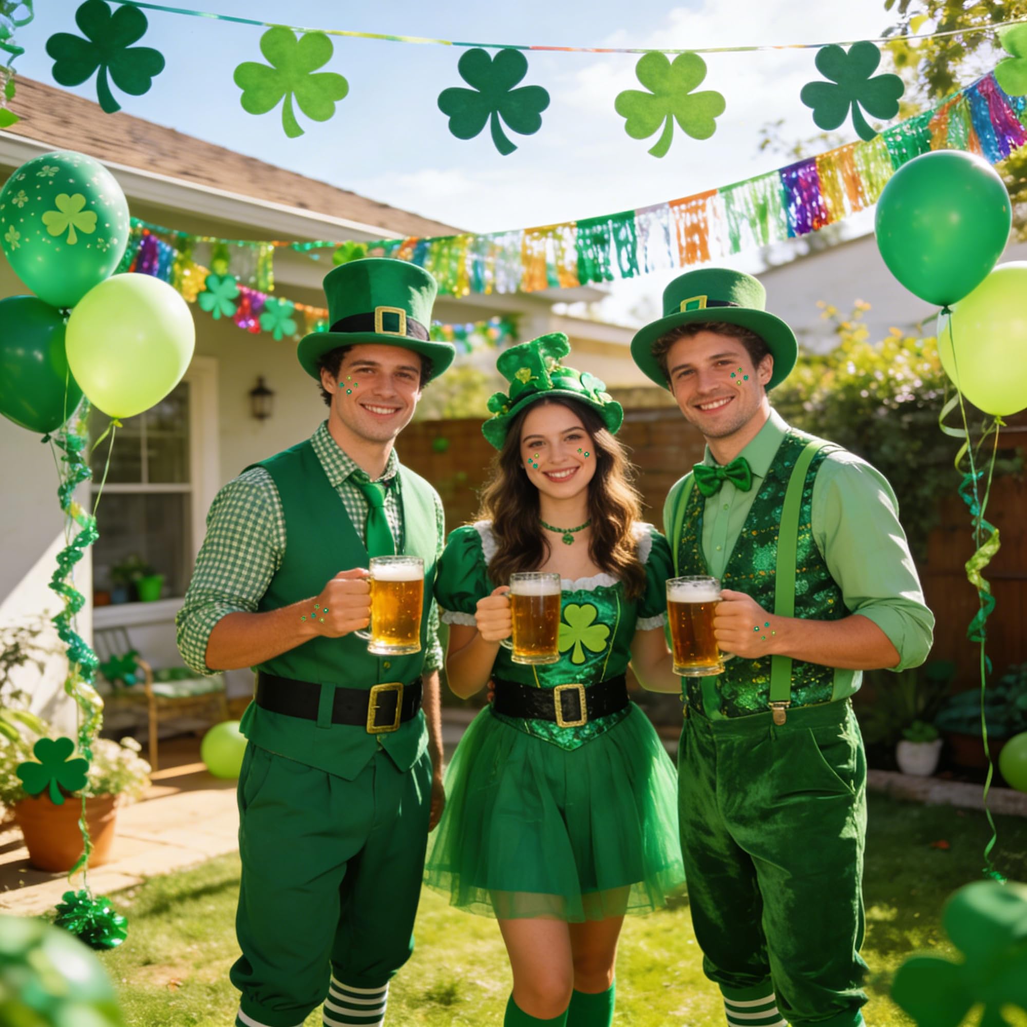 Wehhbtye St. Patrick's Day party decor stickers enhance themed celebrations.